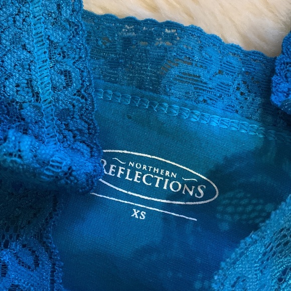 Hand beaded fringe turquoise teal tank top Upcycled and unique ooak  S M - Picture 12 of 12